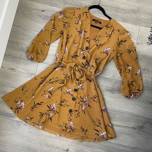 Floral Gold Dynamite Dress